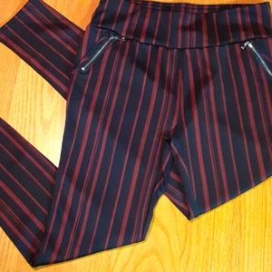 Stretchy Red & Black Slacks, Size L, Brand Shosho